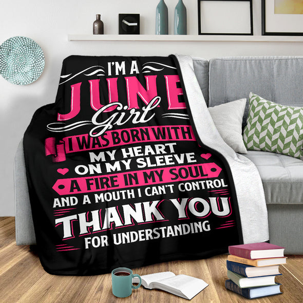 June Girl With Strong Heart Blanket