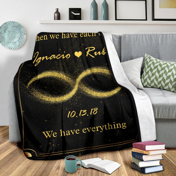 Custom Golden Infinity Blanket For Couple