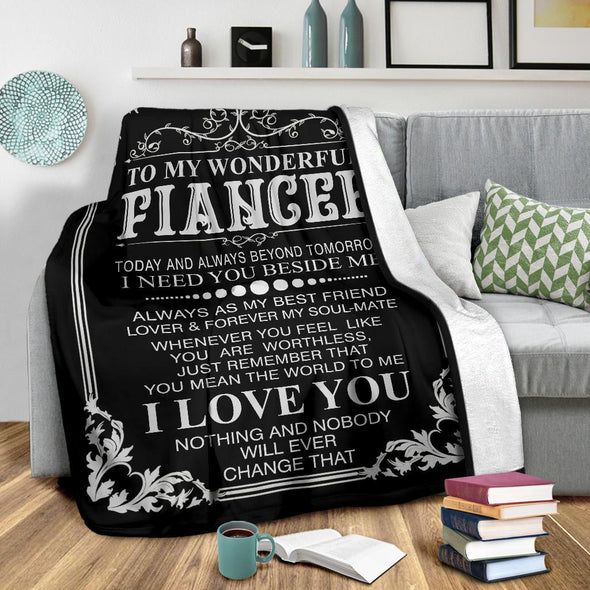 "To My Wonderful Fiancee" Fleece Blanket
