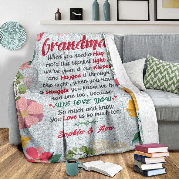Personalized Grandma/Nana/Papa Blanket Love From Grandkids/Kids