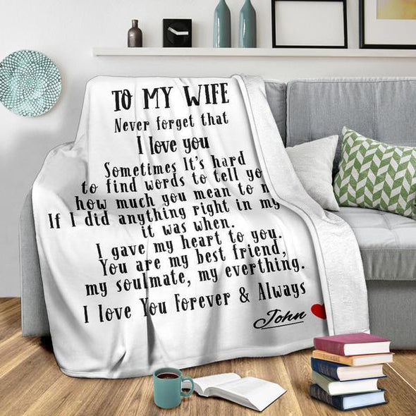 To My Wife Personalized Blanket