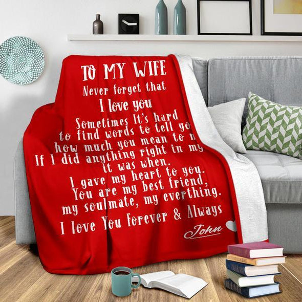 To My Wife Personalized Blanket