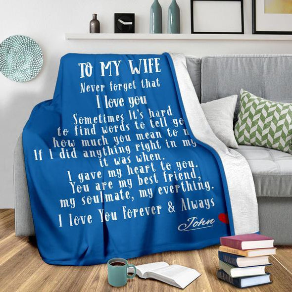 To My Wife Personalized Blanket
