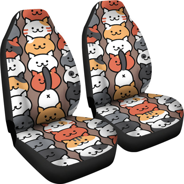 Funny Cat Faces Car Seat Cover