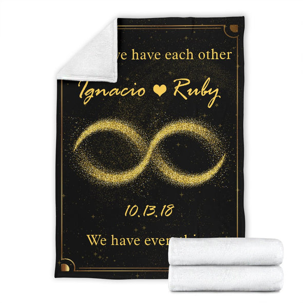 Custom Golden Infinity Blanket For Couple