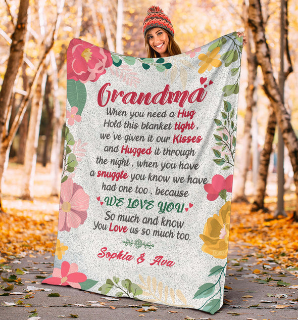 Personalized Grandma/Nana/Papa Blanket Love From Grandkids/Kids