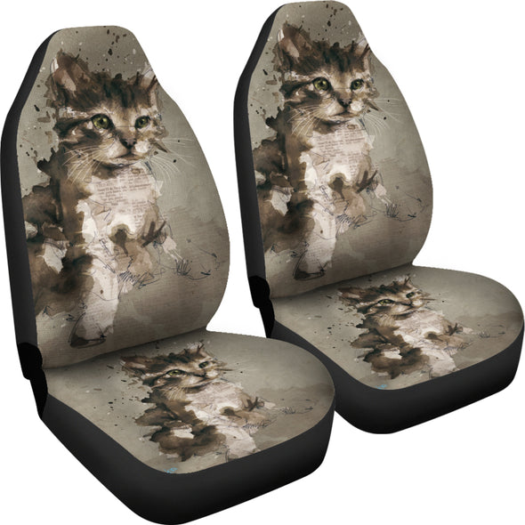 Cute Kitten Art Car Seat Cover