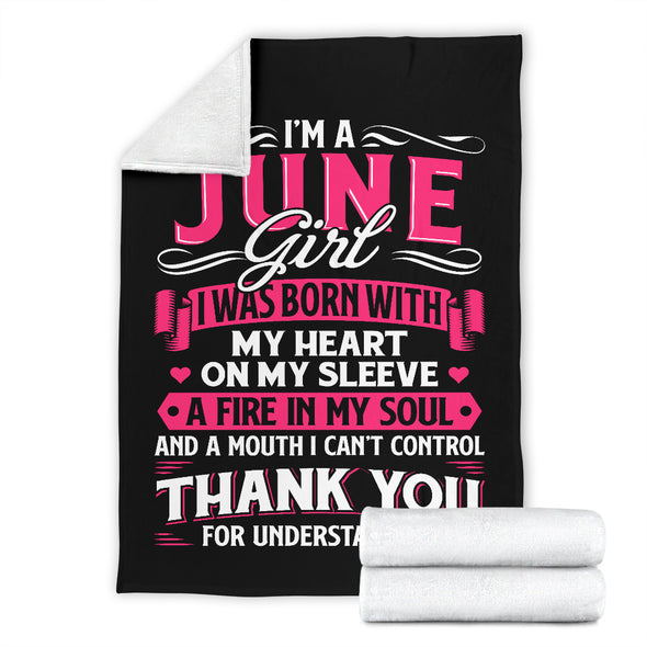 June Girl With Strong Heart Blanket