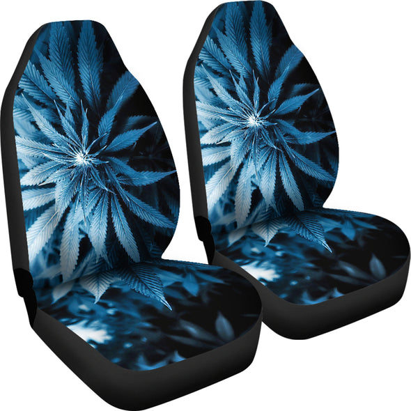 Zone Blue Weed Car Seat Cover