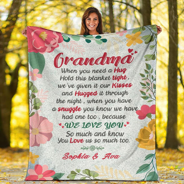 Personalized Grandma/Nana/Papa Blanket Love From Grandkids/Kids