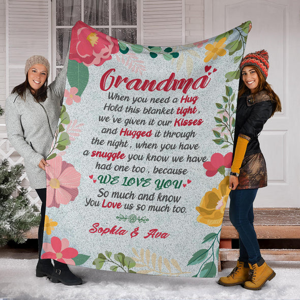Personalized Grandma/Nana/Papa Blanket Love From Grandkids/Kids