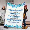 My Grandma, My Best Friend Personalized Blanket with Grand Kids Names/Grandpa/Grandma/Papa/Mamma/Auntie