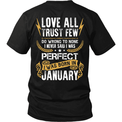 Limited Edition ***Love All Trust Few January Back Print*** Shirts & Hoodies