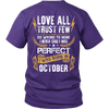 Limited Edition ***Love All Trust Few October Back Print*** Shirts & Hoodies