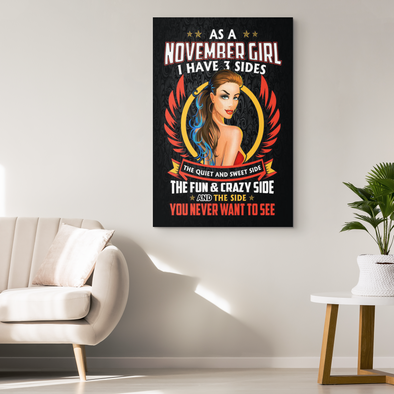 November Girl 3 - Sided Canvas