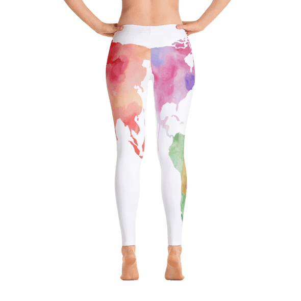 Limited Edition World Map Colorful Printed Leggings