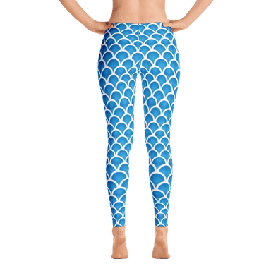Limited Edition Blue Fish Scale Printed Leggings