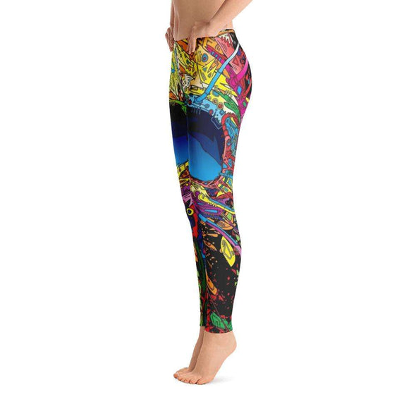 Multi Color Skull Eye Print Leggings