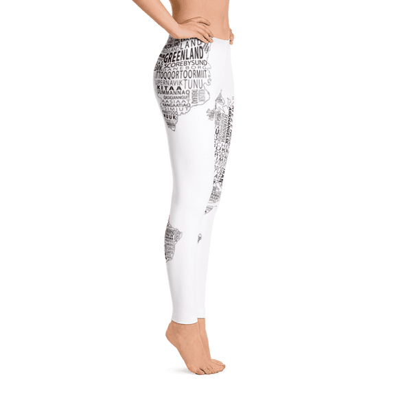 Limited Edition World Map Black & White Printed Leggings