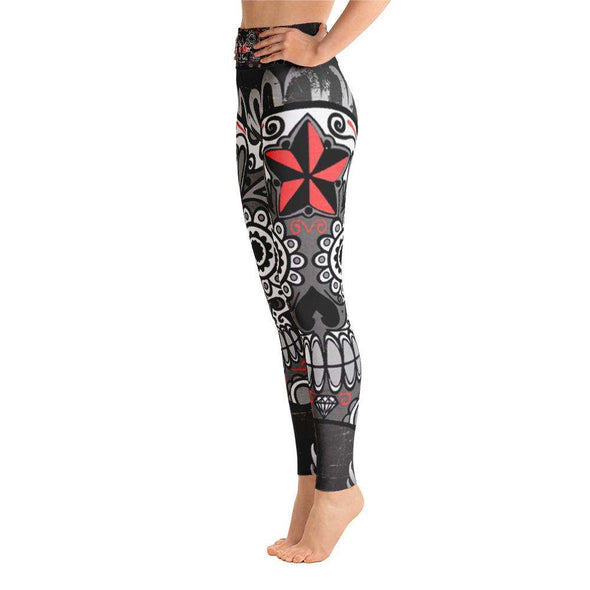 Black Skull Printed Yoga Leggings