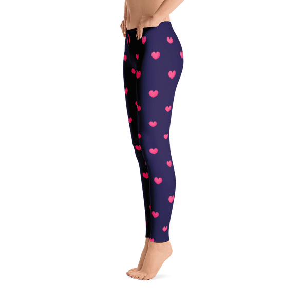 Limited Edition Blue Pink Printed Heart Leggings