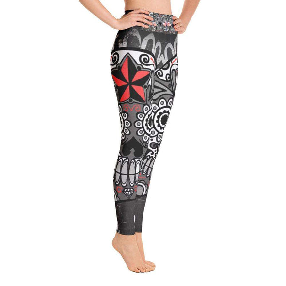 Black Skull Printed Yoga Leggings