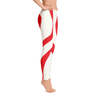 Red Heart Shape White All Over Pritned Leggings