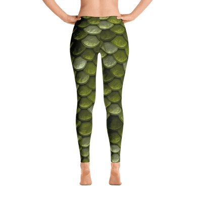 Limited Edition Forest Green Fish Scale Printed Leggings