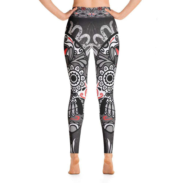 Black Skull Printed Yoga Leggings