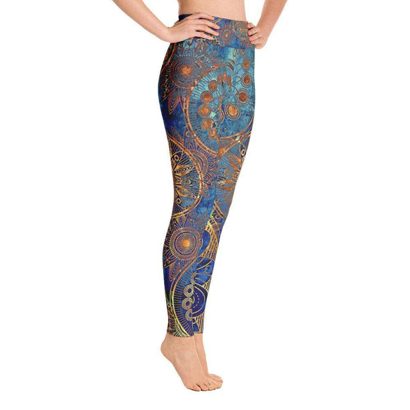 Blue Print Over All Yoga Leggings