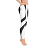 Black Heart White Over All  Printed Leggings