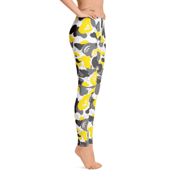 Limited Edition Yellow Black Camouflage Printed Leggings