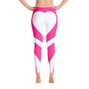 White Heart Pink Over All Printed Leggings