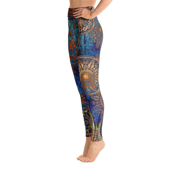 Blue Print Over All Yoga Leggings