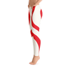 Red Heart Shape White All Over Pritned Leggings