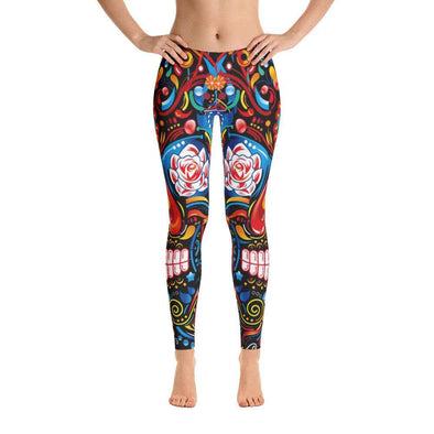 Multi Color Skull Design Leggings