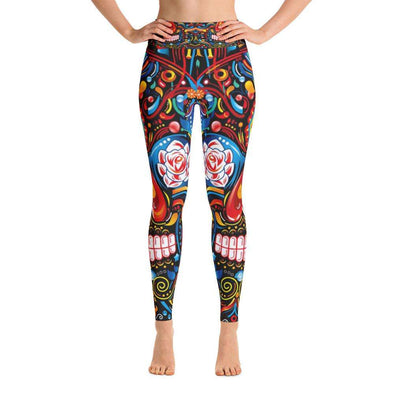 Multi Color Skull Design Yoga Leggings