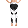Black Heart White Over All  Printed Leggings