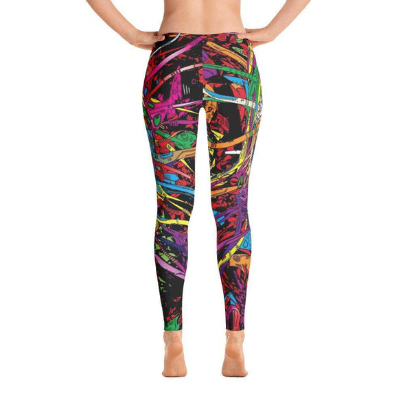 Multi Color Skull Eye Print Leggings