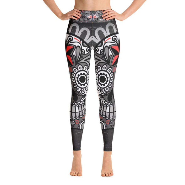 Black Skull Printed Yoga Leggings