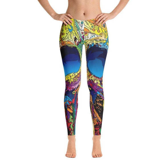 Multi Color Skull Eye Print Leggings