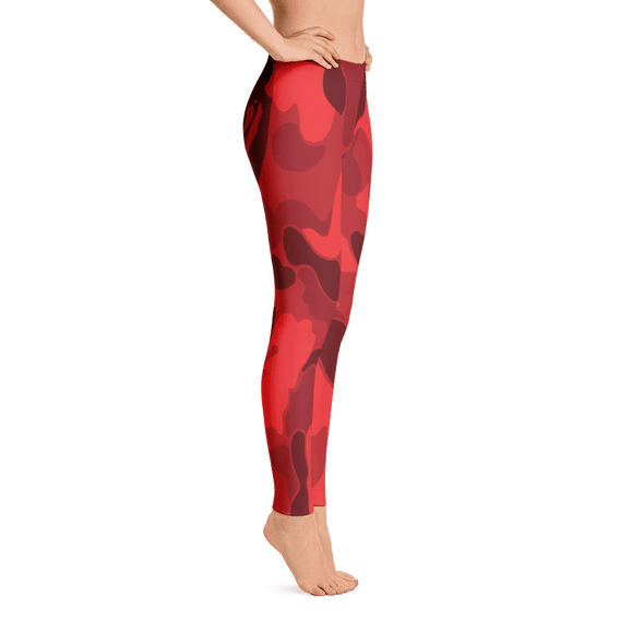 Limited Edition Red Camouflage Printed Leggings