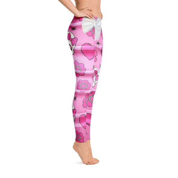 Pink Skull Over All Print Leggings