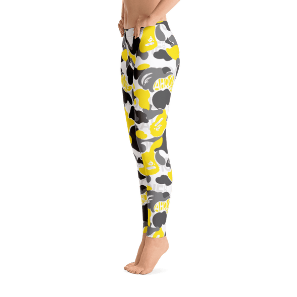 Limited Edition Yellow Black Camouflage Printed Leggings