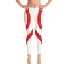 Red Heart Shape White All Over Pritned Leggings