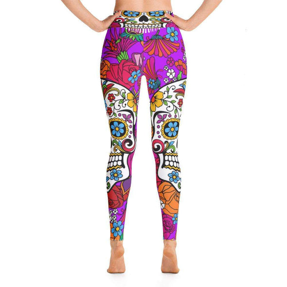 Floral Skull Print Yoga Leggings