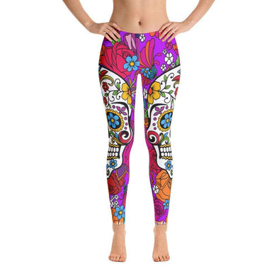 Floral Skull All Over Print  Leggings