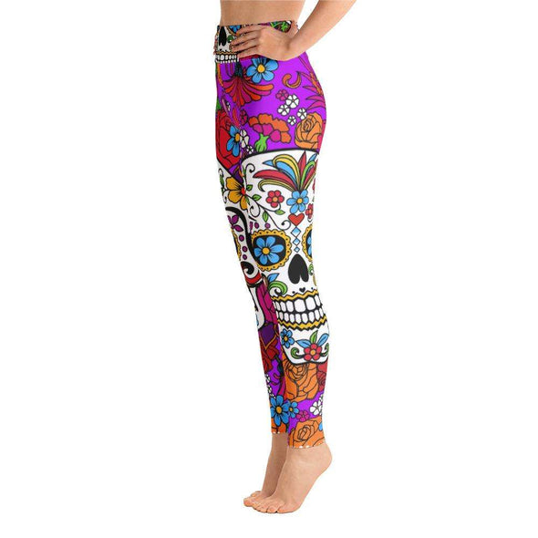 Floral Skull Print Yoga Leggings