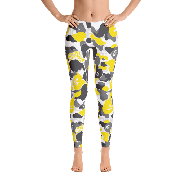 Limited Edition Yellow Black Camouflage Printed Leggings