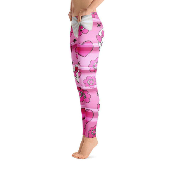 Pink Skull Over All Print Leggings